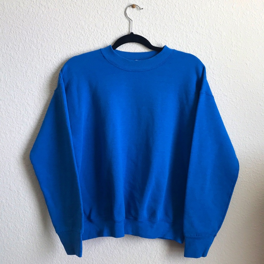 Unisex Size L Solid Blue Sweater